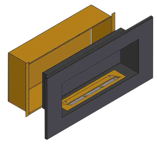 Теплоизоляционный корпус ZeFire для встраивания в мебель для очага 1000 мм_0